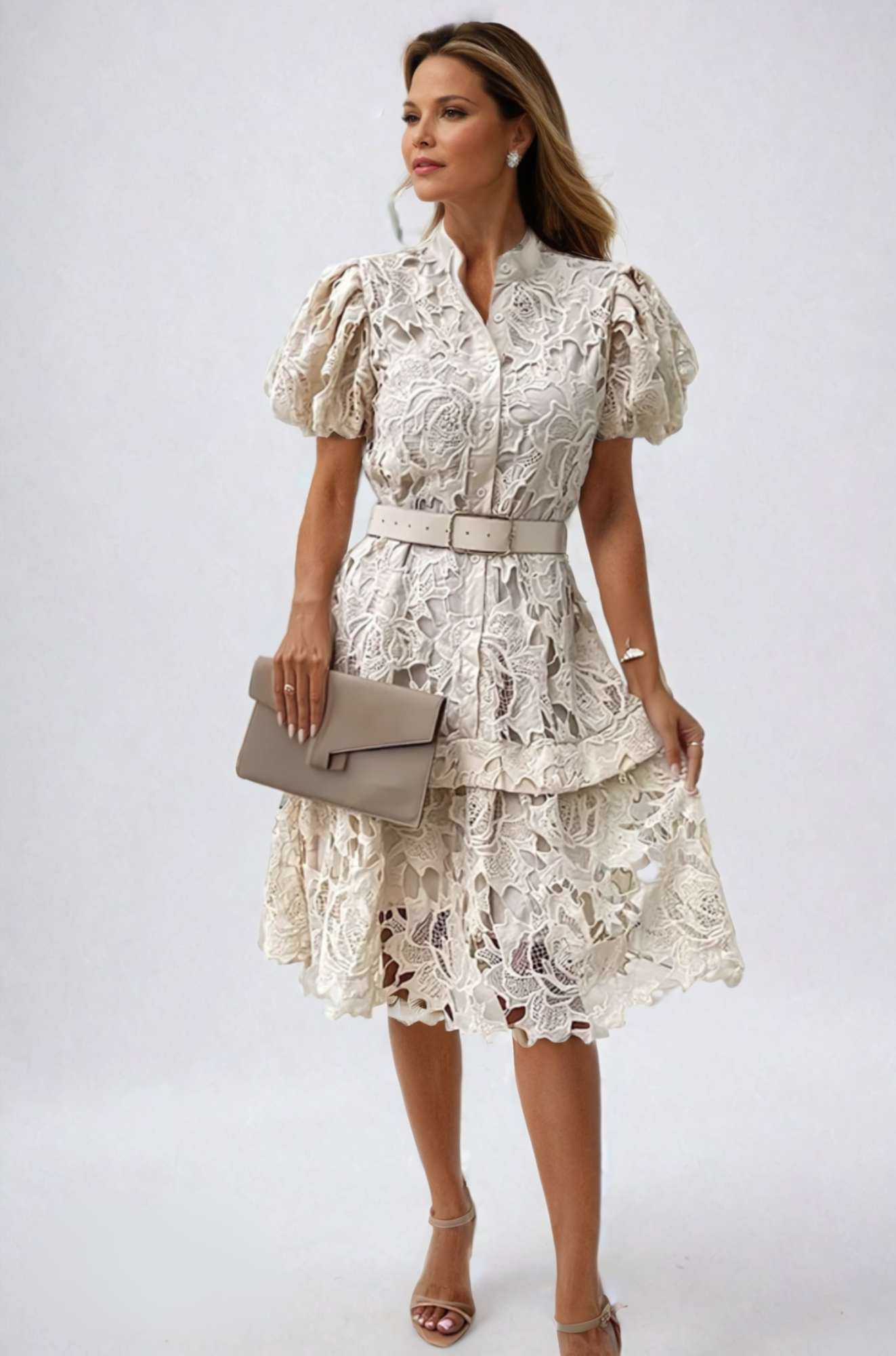 Destiny Dress - Vintage Short Sleeve Lace Dress for Woman